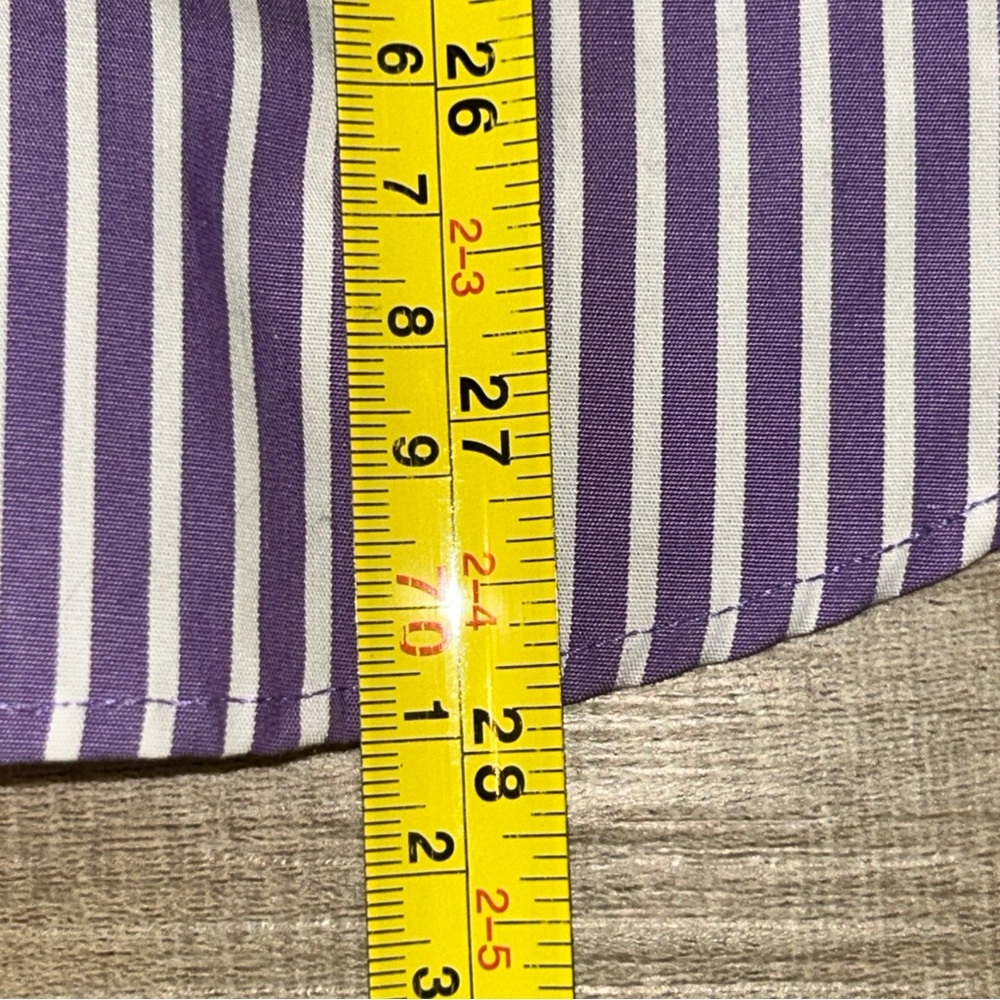 Ralph Lauren Womens Button Down Shirt Purple Bengal Striped Classic Preppy  XL - Picture 9 of 10